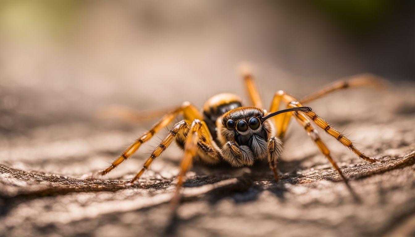 A close-up photo of a spider and wasp in a natural environment.