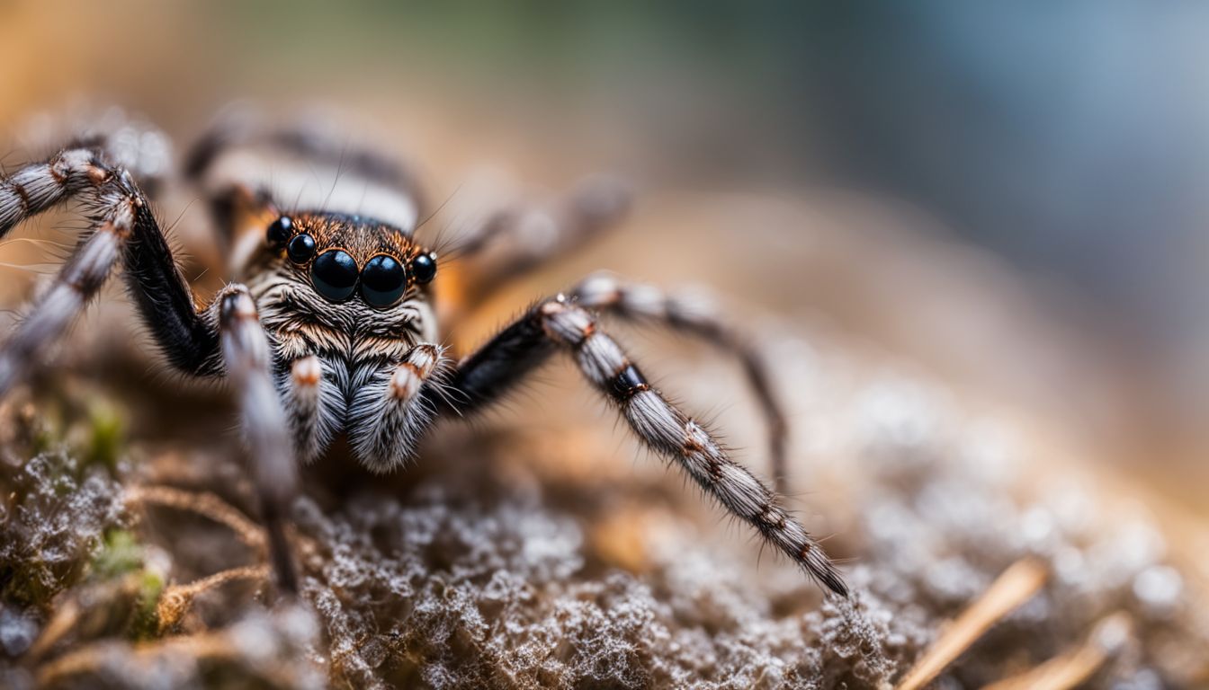 A close-up wildlife photo of a spider on its web.