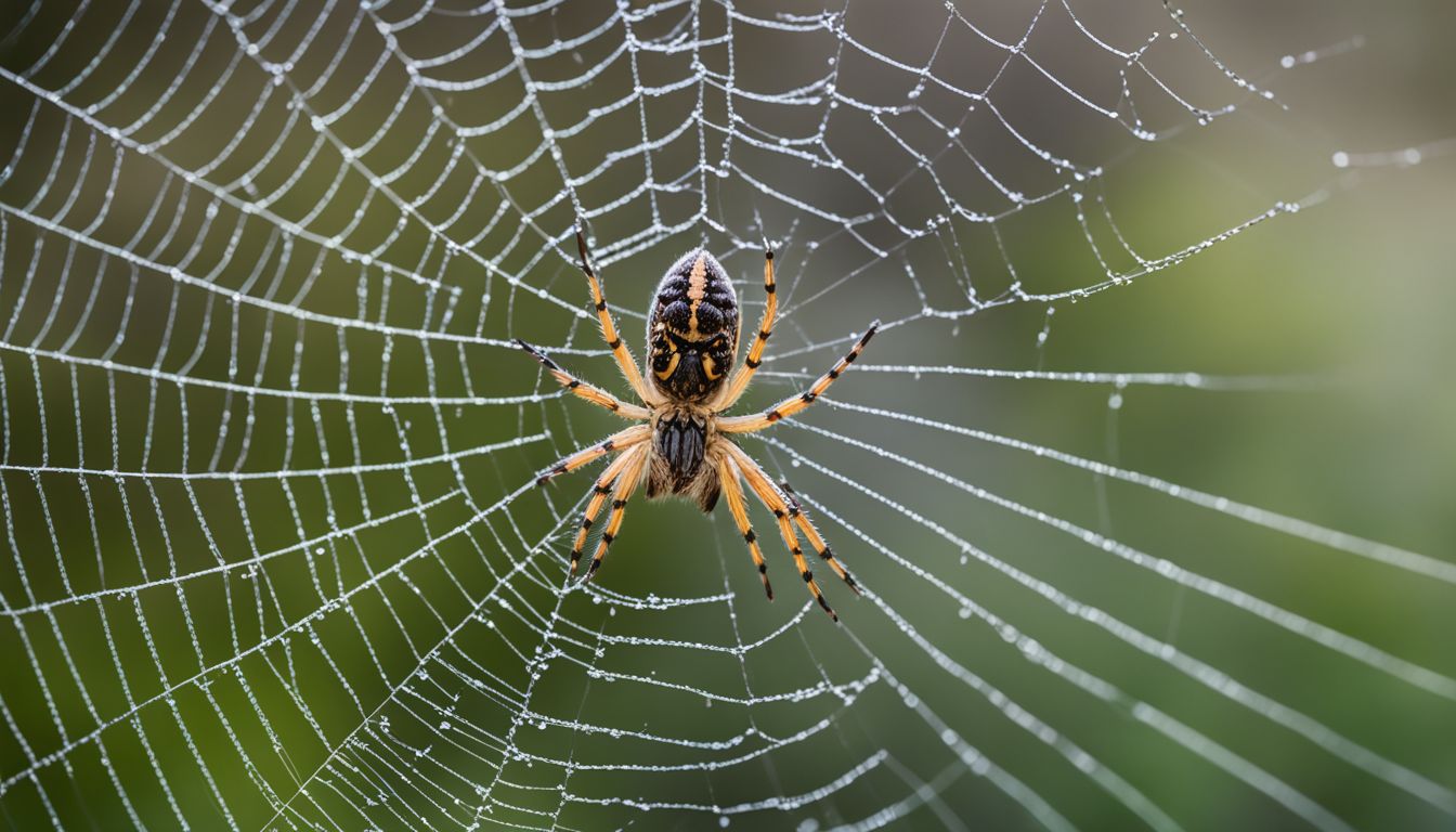 A spider on a web with detailed close-up of its nociceptors.