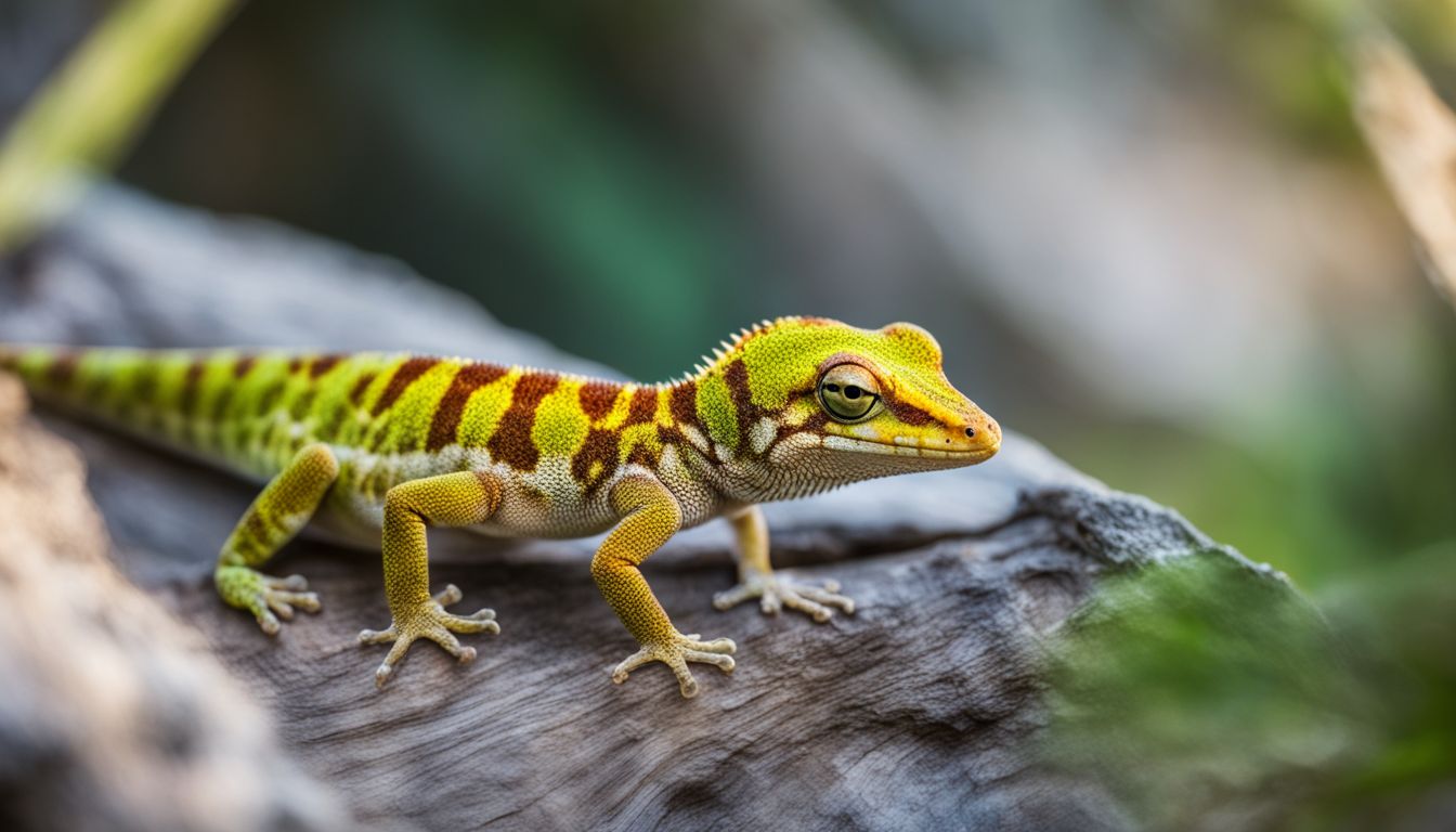 A gecko shedding its skin in a natural habitat.
